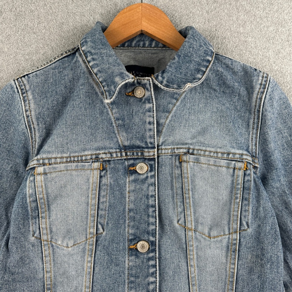 The Limited Denim Jacket Womens Medium Trucker Blue Button Down Jean Jacket